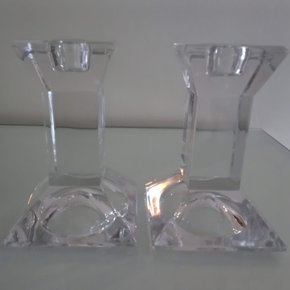 Villeroy & Boch Pisa 4" Crystal Candlesticks